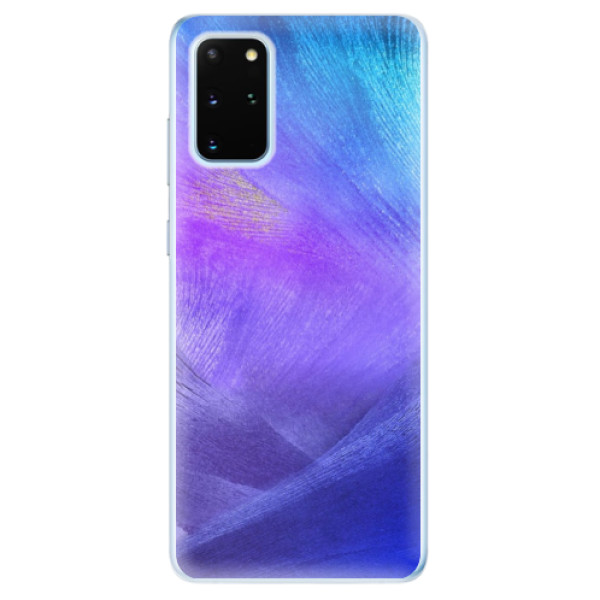 Odolné silikonové pouzdro iSaprio - Purple Feathers na mobil Samsung Galaxy S20 Plus (Odolný silikonový obal, kryt pouzdro iSaprio - Purple Feathers - na mobilní telefon Samsung Galaxy S20 Plus)