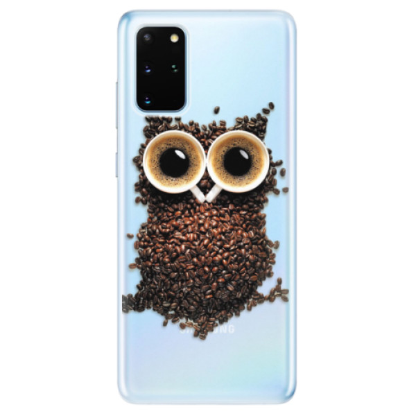 Odolné silikonové pouzdro iSaprio - Owl And Coffee na mobil Samsung Galaxy S20 Plus (Odolný silikonový obal, kryt pouzdro iSaprio - Owl And Coffee - na mobilní telefon Samsung Galaxy S20 Plus)