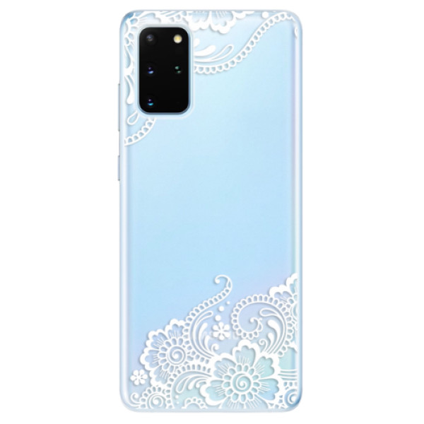 Odolné silikonové pouzdro iSaprio - White Lace 02 na mobil Samsung Galaxy S20 Plus (Odolný silikonový obal, kryt pouzdro iSaprio - White Lace 02 - na mobilní telefon Samsung Galaxy S20 Plus)
