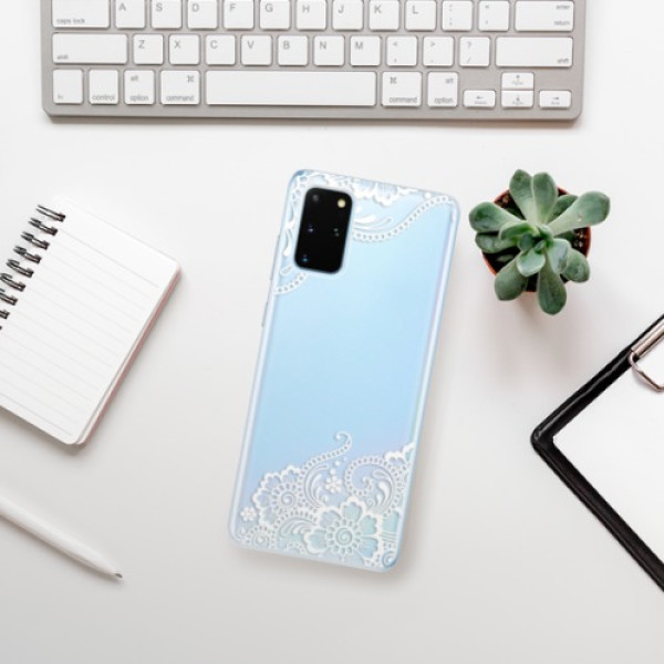 Silikonové pouzdro iSaprio - Samsung Galaxy S20 Plus - White Lace 02