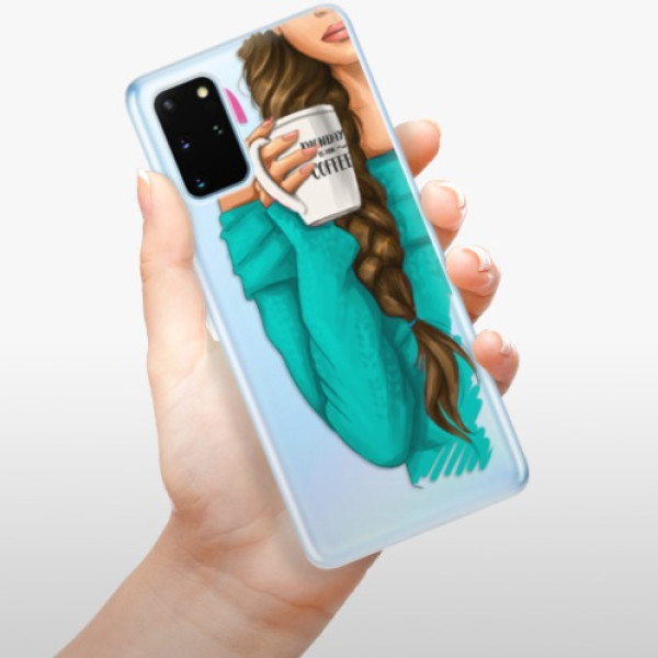 Odolné silikonové pouzdro iSaprio - My Coffe and Brunette Girl na mobil Samsung Galaxy S20 Plus - VÝPRODEJ