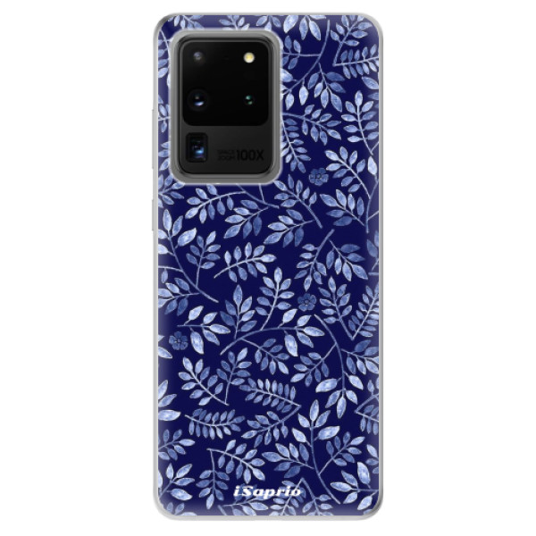 Odolné silikonové pouzdro iSaprio - Blue Leaves 05 - Samsung Galaxy S20 Ultra