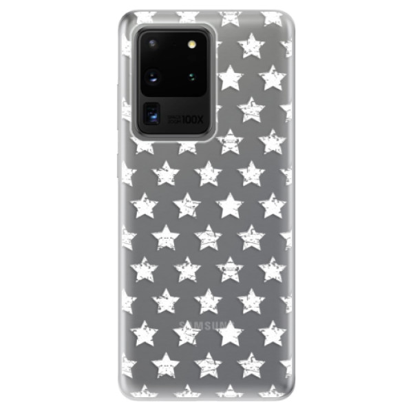 Odolné silikonové pouzdro iSaprio - Stars Pattern - white - Samsung Galaxy S20 Ultra