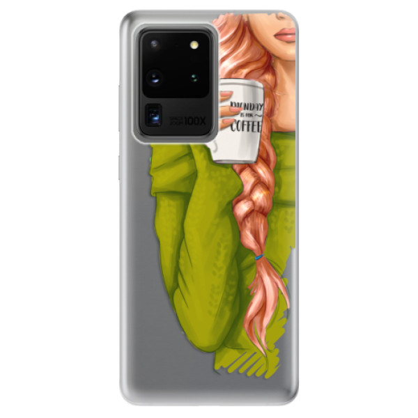 Odolné silikonové pouzdro iSaprio - My Coffe and Redhead Girl - Samsung Galaxy S20 Ultra
