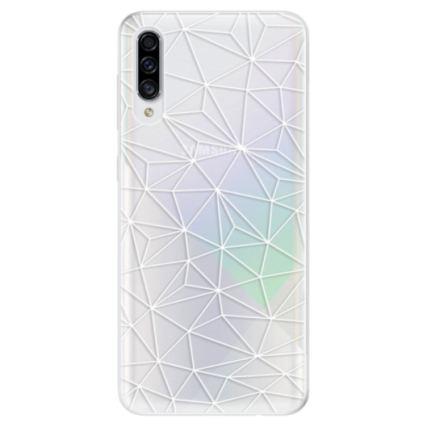 Odolné silikonové pouzdro iSaprio - Abstract Triangles 03 - white - Samsung Galaxy A30s
