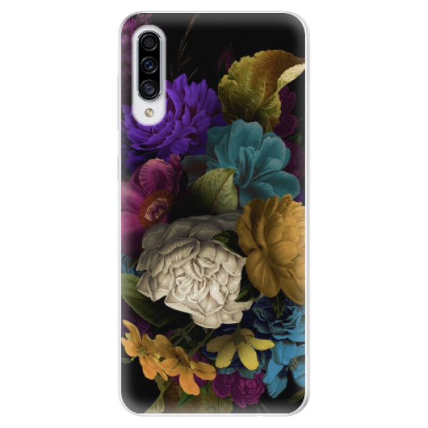 Odolné silikonové pouzdro iSaprio - Dark Flowers - Samsung Galaxy A30s