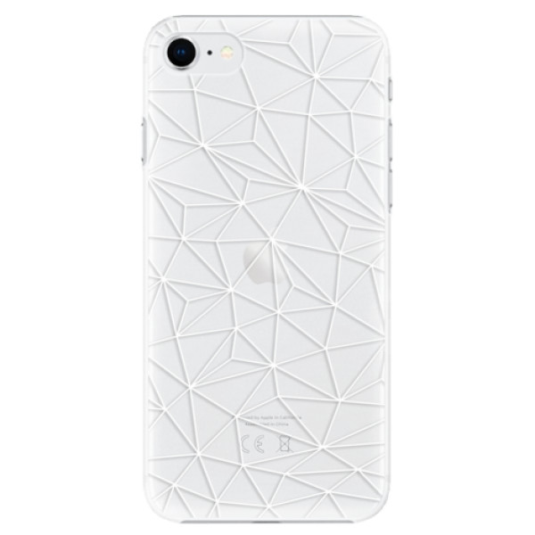 Plastové pouzdro iSaprio - Abstract Triangles 03 - white - iPhone SE 2020