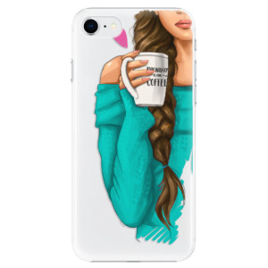 Plastové pouzdro iSaprio - My Coffe and Brunette Girl na mobil Apple iPhone SE 2020 / Apple iPhone SE 2022