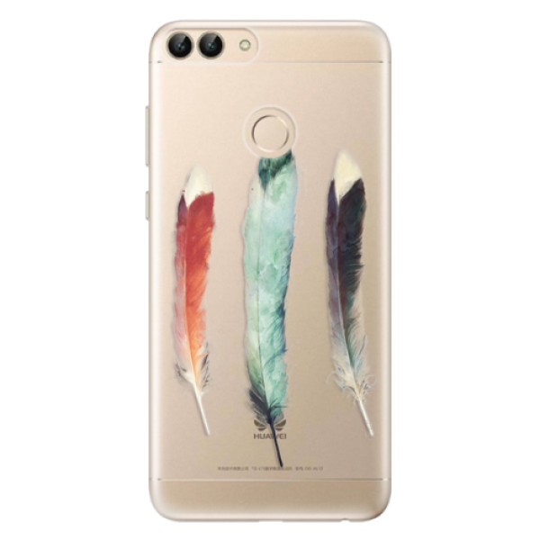 Odolné silikonové pouzdro iSaprio - Three Feathers - Huawei P Smart
