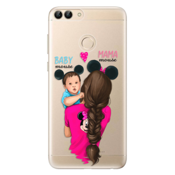 Odolné silikonové pouzdro iSaprio - Mama Mouse Brunette and Boy - Huawei P Smart
