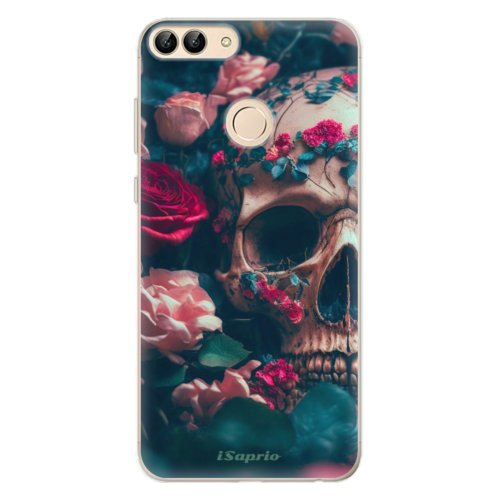 Odolné silikonové pouzdro iSaprio - Skull in Roses - Huawei P Smart