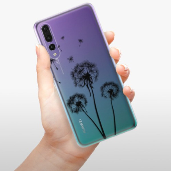 Silikonové pouzdro iSaprio - Huawei P20 Pro - Three Dandelions black