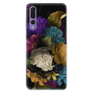 Odolné silikonové pouzdro iSaprio - Dark Flowers na mobil Huawei P20 Pro