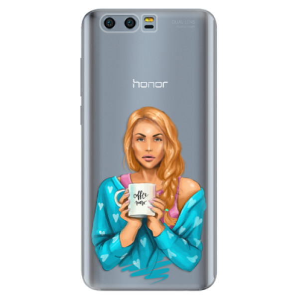 Odolné silikonové pouzdro iSaprio - Coffe Now - Redhead - Huawei Honor 9