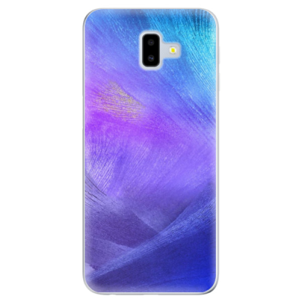 Odolné silikonové pouzdro iSaprio - Purple Feathers na mobil Samsung Galaxy J6 Plus (Odolný silikonový kryt, obal, pouzdro iSaprio s motivem Purple Feathers na mobilní telefon Samsung Galaxy J6 Plus)