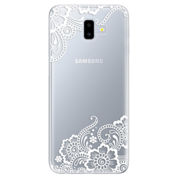 Odolné silikonové pouzdro iSaprio - White Lace 02 na mobil Samsung Galaxy J6 Plus (Odolný silikonový kryt, obal, pouzdro iSaprio s motivem White Lace 02 na mobilní telefon Samsung Galaxy J6 Plus)