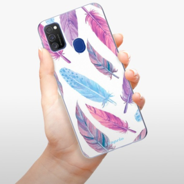 Silikonové pouzdro iSaprio - Samsung Galaxy M21 - Feather Pattern 10