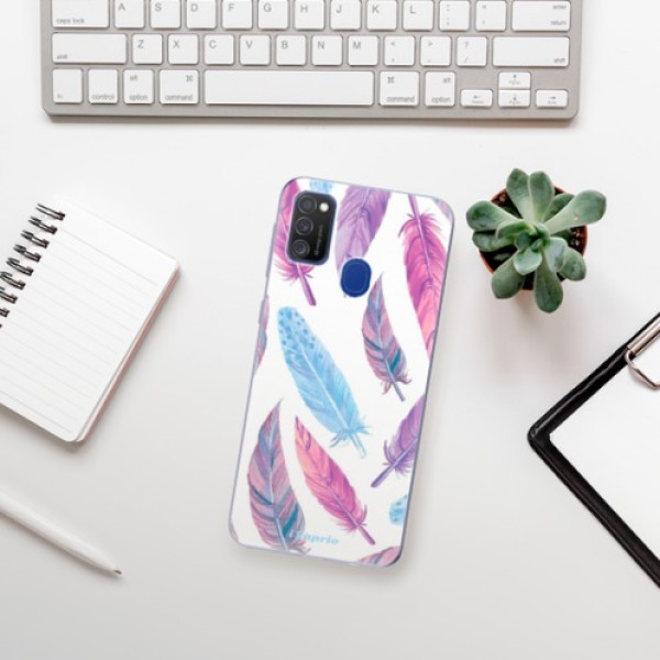 Silikonové pouzdro iSaprio - Samsung Galaxy M21 - Feather Pattern 10