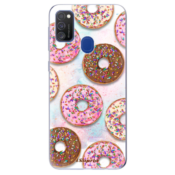 Odolné silikonové pouzdro iSaprio - Donuts 11 na mobil Samsung Galaxy M21 (Silikonový odolný kryt, obal, pouzdro iSaprio - Donuts 11 na mobilní telefon Samsung Galaxy M21)