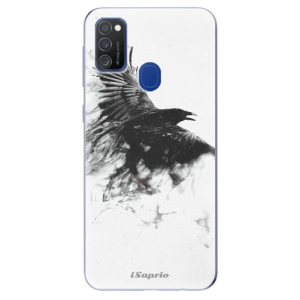 Odolné silikonové pouzdro iSaprio - Dark Bird 01 na mobil Samsung Galaxy M21 (Silikonový odolný kryt, obal, pouzdro iSaprio - Dark Bird 01 na mobilní telefon Samsung Galaxy M21)