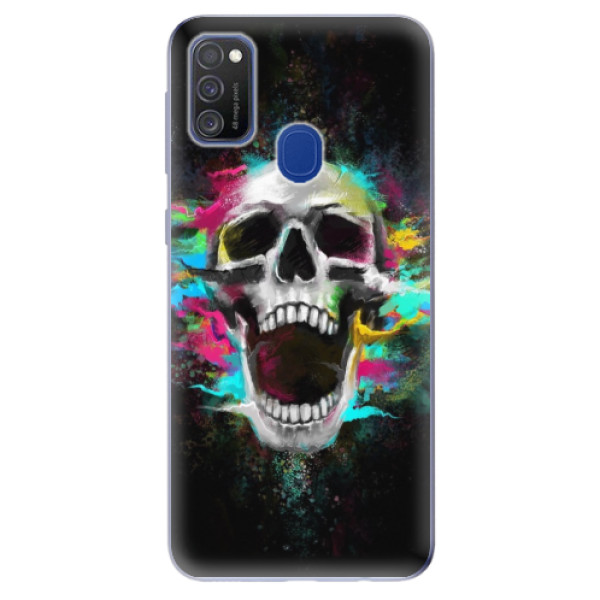 Odolné silikonové pouzdro iSaprio - Skull in Colors na mobil Samsung Galaxy M21 (Silikonový odolný kryt, obal, pouzdro iSaprio - Skull in Colors na mobilní telefon Samsung Galaxy M21)