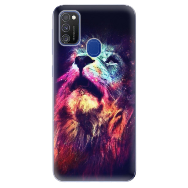 Odolné silikonové pouzdro iSaprio - Lion in Colors na mobil Samsung Galaxy M21 (Silikonový odolný kryt, obal, pouzdro iSaprio - Lion in Colors na mobilní telefon Samsung Galaxy M21)