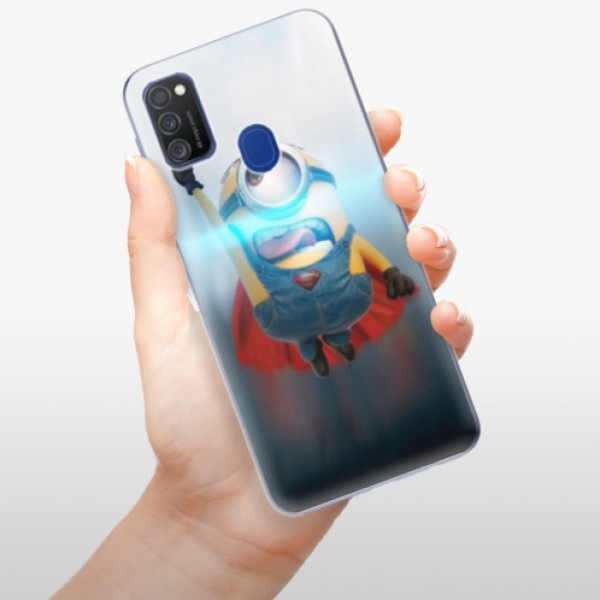 Silikonové pouzdro iSaprio - Samsung Galaxy M21 - Mimons Superman 02