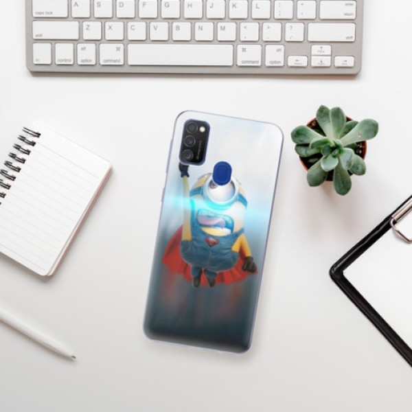 Silikonové pouzdro iSaprio - Samsung Galaxy M21 - Mimons Superman 02