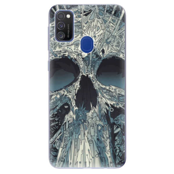 Odolné silikonové pouzdro iSaprio - Abstract Skull na mobil Samsung Galaxy M21 (Silikonový odolný kryt, obal, pouzdro iSaprio - Abstract Skull na mobilní telefon Samsung Galaxy M21)