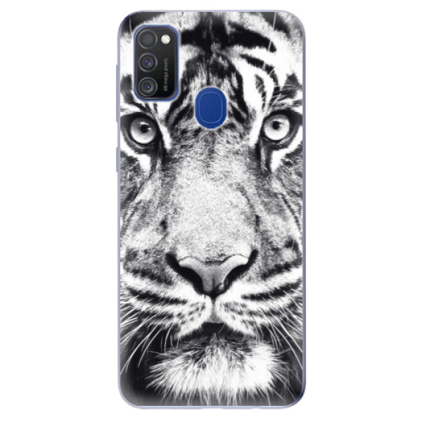 Odolné silikonové pouzdro iSaprio - Tiger Face na mobil Samsung Galaxy M21 (Silikonový odolný kryt, obal, pouzdro iSaprio - Tiger Face na mobilní telefon Samsung Galaxy M21)