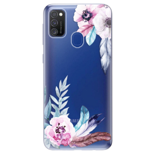 Odolné silikonové pouzdro iSaprio - Flower Pattern 04 na mobil Samsung Galaxy M21 (Silikonový odolný kryt, obal, pouzdro iSaprio - Flower Pattern 04 na mobilní telefon Samsung Galaxy M21)