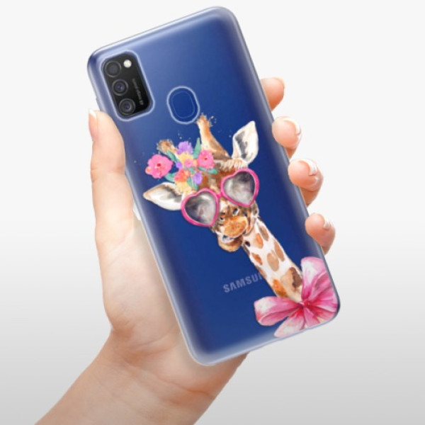 Silikonové pouzdro iSaprio - Samsung Galaxy M21 - Lady Giraffe