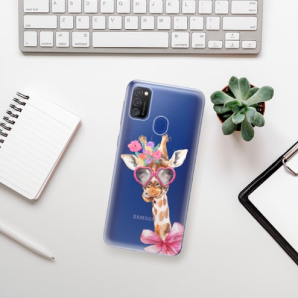 Silikonové pouzdro iSaprio - Samsung Galaxy M21 - Lady Giraffe