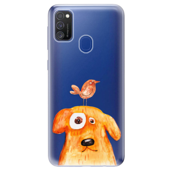 Odolné silikonové pouzdro iSaprio - Dog And Bird na mobil Samsung Galaxy M21 (Silikonový odolný kryt, obal, pouzdro iSaprio - Dog And Bird na mobilní telefon Samsung Galaxy M21)
