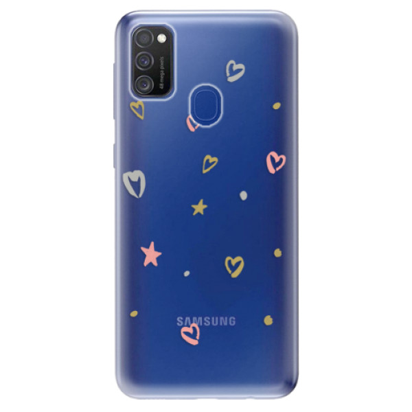 Odolné silikonové pouzdro iSaprio - Lovely Pattern na mobil Samsung Galaxy M21 (Silikonový odolný kryt, obal, pouzdro iSaprio - Lovely Pattern na mobilní telefon Samsung Galaxy M21)