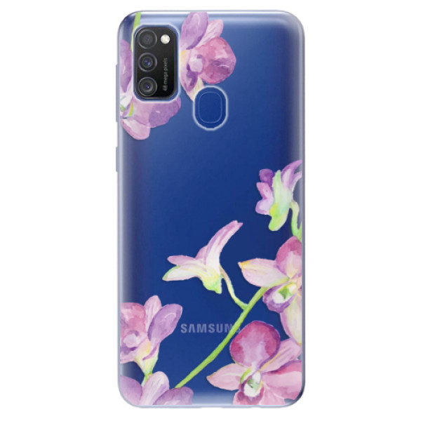 Odolné silikonové pouzdro iSaprio - Purple Orchid na mobil Samsung Galaxy M21 (Silikonový odolný kryt, obal, pouzdro iSaprio - Purple Orchid na mobilní telefon Samsung Galaxy M21)