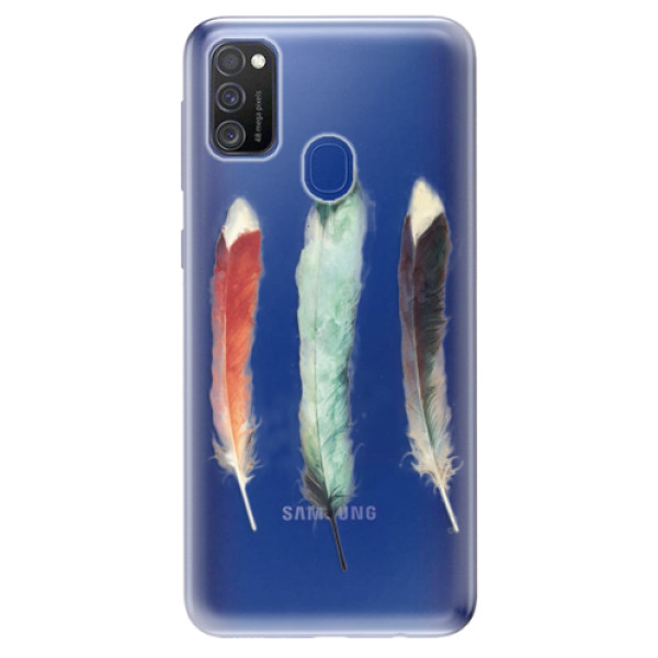 Odolné silikonové pouzdro iSaprio - Three Feathers - Samsung Galaxy M21