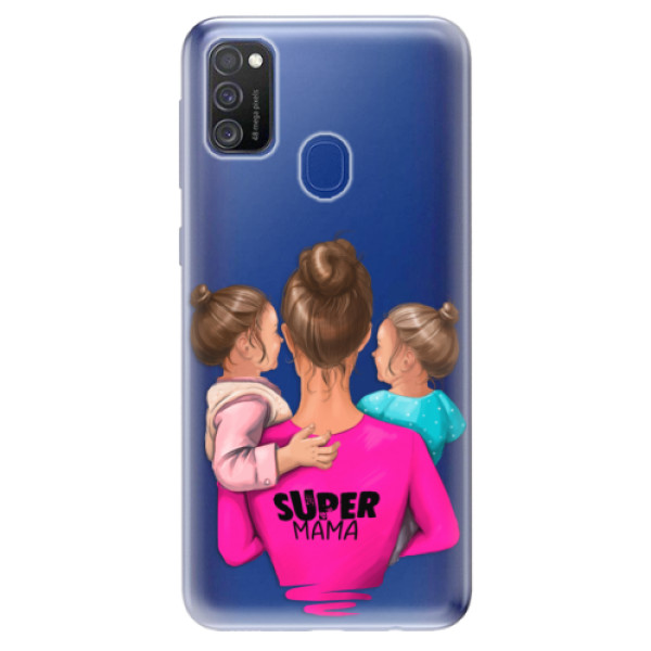 Odolné silikonové pouzdro iSaprio - Super Mama - Two Girls - Samsung Galaxy M21