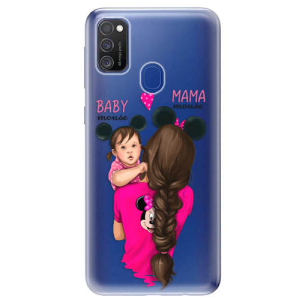 Odolné silikonové pouzdro iSaprio - Mama Mouse Brunette and Girl - Samsung Galaxy M21