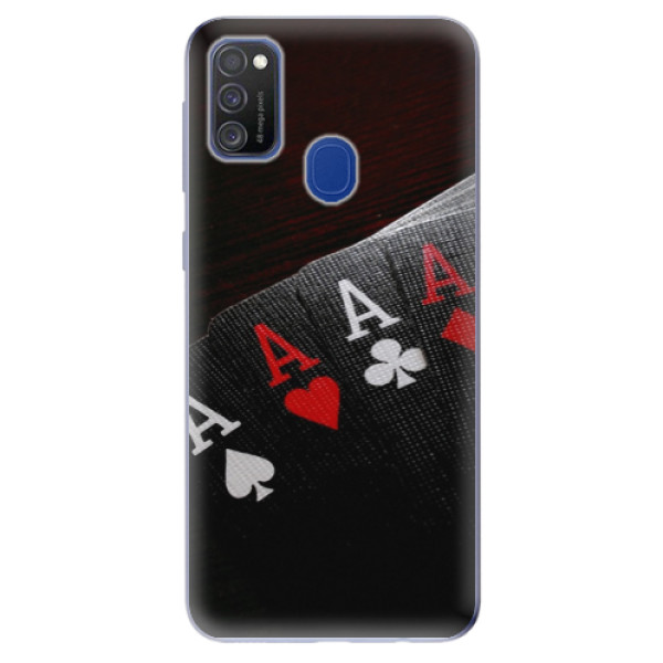 Odolné silikonové pouzdro iSaprio - Poker na mobil Samsung Galaxy M21 (Silikonový odolný kryt, obal, pouzdro iSaprio - Poker na mobilní telefon Samsung Galaxy M21)