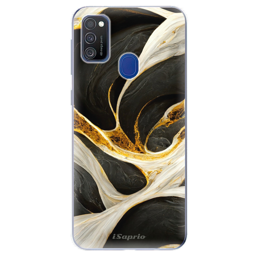 Odolné silikonové pouzdro iSaprio - Black and Gold - Samsung Galaxy M21