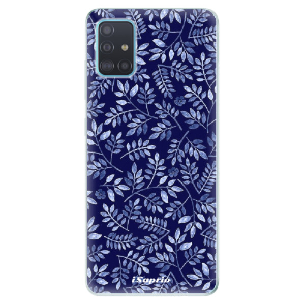 Odolné silikonové pouzdro iSaprio - Blue Leaves 05 na mobil Samsung Galaxy A51 (Silikonový odolný kryt, obal, pouzdro iSaprio - Blue Leaves 05 na mobilní telefon Samsung Galaxy A51)
