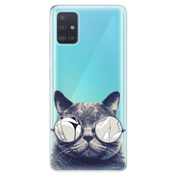 Odolné silikonové pouzdro iSaprio - Crazy Cat 01 na mobil Samsung Galaxy A51 (Silikonový odolný kryt, obal, pouzdro iSaprio - Crazy Cat 01 na mobilní telefon Samsung Galaxy A51)