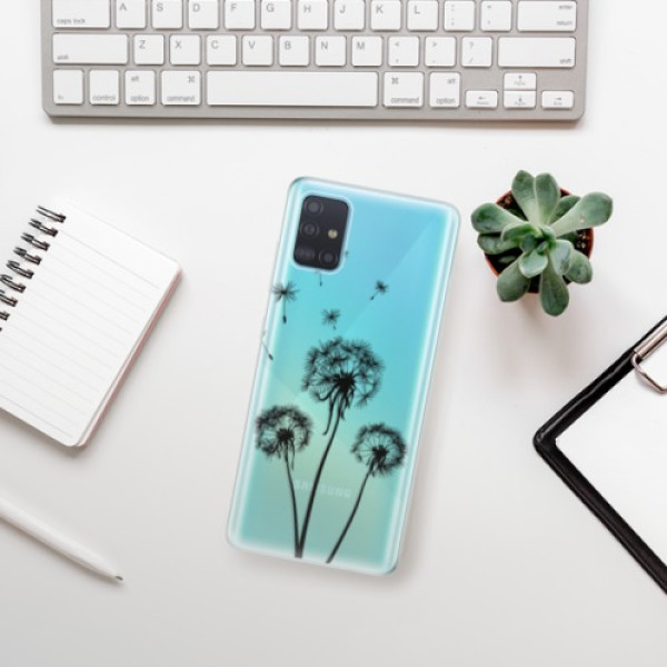 Silikonové pouzdro iSaprio - Samsung Galaxy A51 - Three Dandelions black