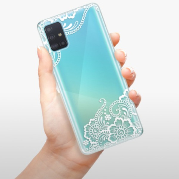 Silikonové pouzdro iSaprio - Samsung Galaxy A51 - White Lace 02