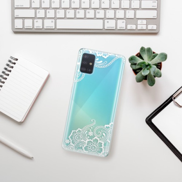 Silikonové pouzdro iSaprio - Samsung Galaxy A51 - White Lace 02