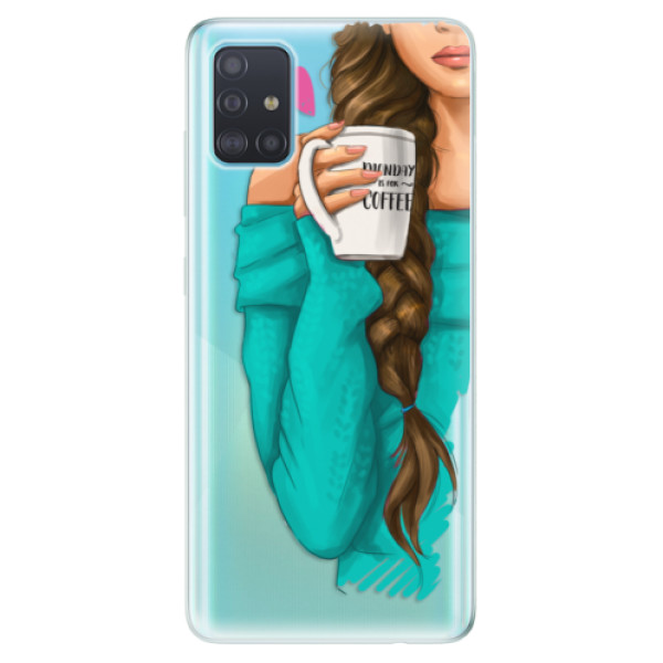 Odolné silikonové pouzdro iSaprio - My Coffe and Brunette Girl - Samsung Galaxy A51