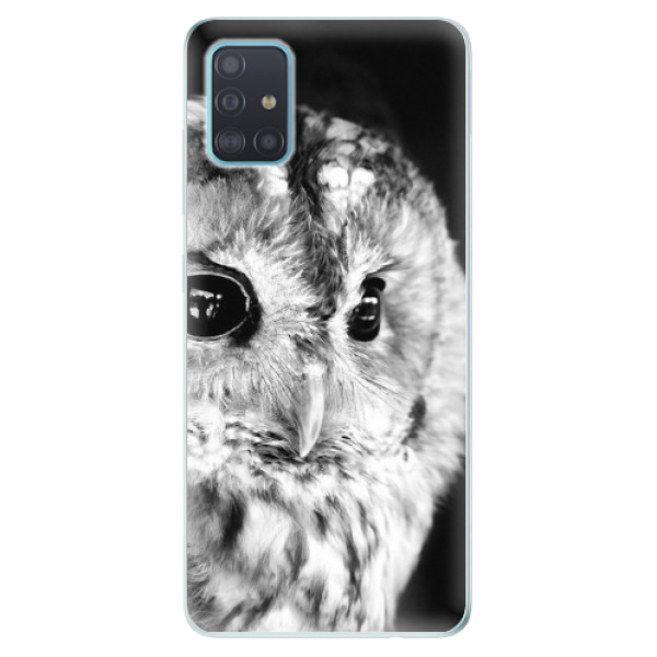 Odolné silikonové pouzdro iSaprio - BW Owl na mobil Samsung Galaxy A51 (Silikonový odolný kryt, obal, pouzdro iSaprio - BW Owl na mobilní telefon Samsung Galaxy A51)