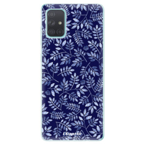 Odolné silikonové pouzdro iSaprio - Blue Leaves 05 na mobil Samsung Galaxy A71