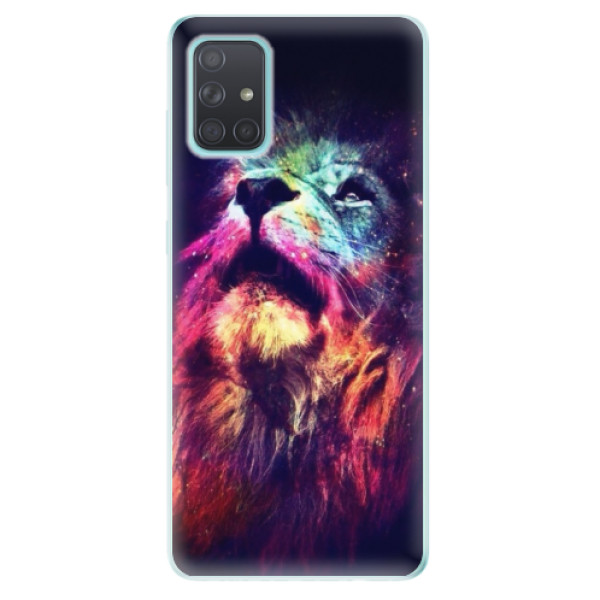 Odolné silikonové pouzdro iSaprio - Lion in Colors na mobil Samsung Galaxy A71 (Silikonový odolný kryt, obal, pouzdro iSaprio - Lion in Colors na mobilní telefon Samsung Galaxy A71)